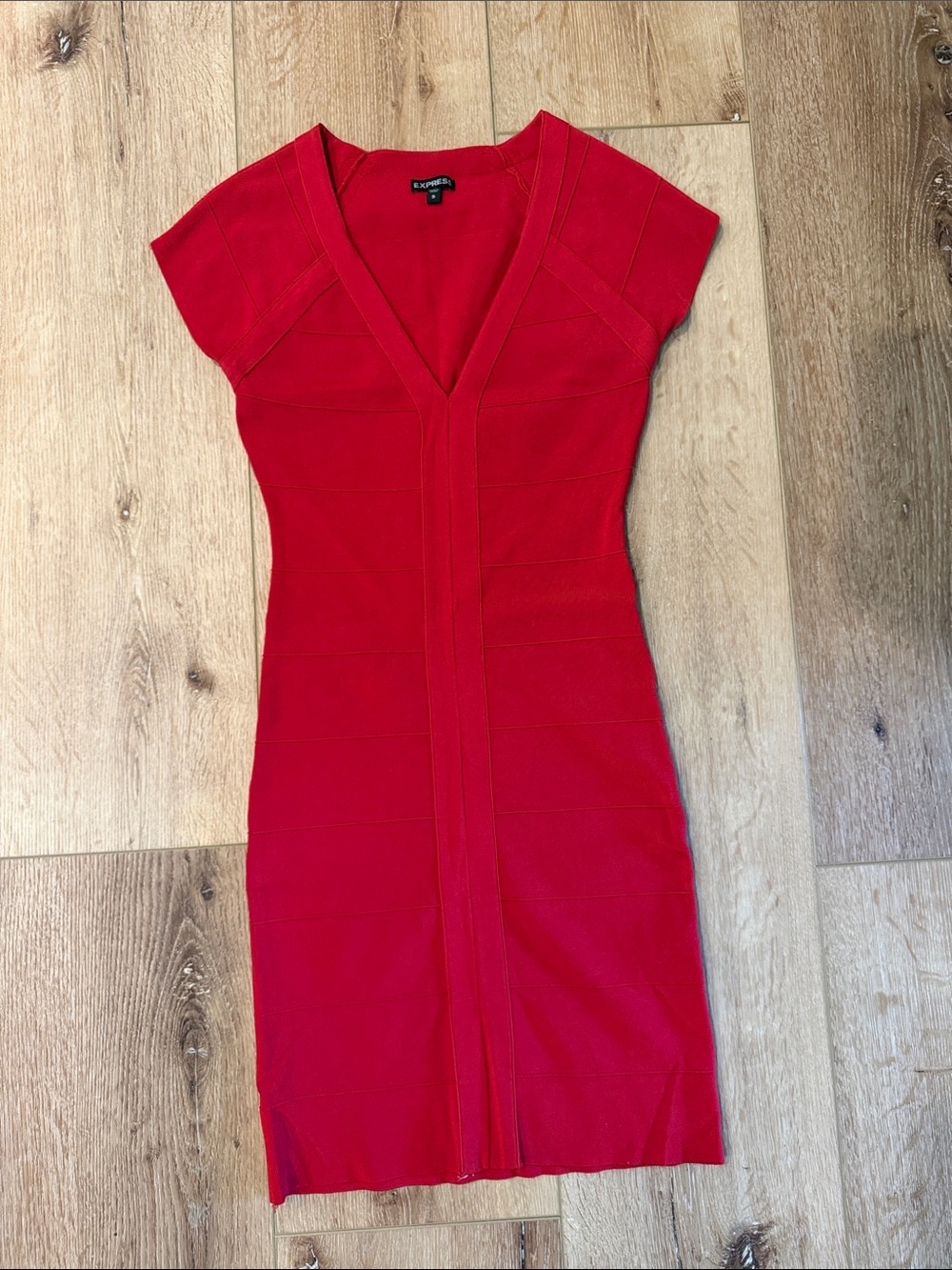 Express | Red V-Neck Bandage Dress | size S